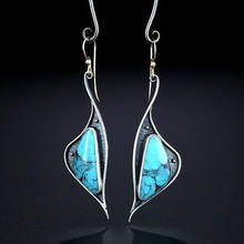 Bohemian Crane Drop Earrings Vintage Twist Blue Resin Pendant Ethnic Hook Earring for Women Oorbellen Jewelry Gifts O5D256 2024 - buy cheap