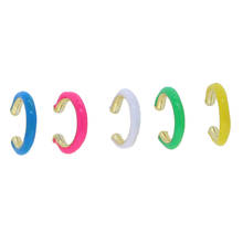 no piercing ear bone cuff earring Gold color Rainbow Neon enamel round circle clip on earring for women 2024 - buy cheap