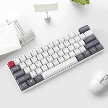 Mini teclado mecânico 60% portátil, teclado com chave pbt sem fio compatível com bluetooth, teclado de jogos removível 2024 - compre barato