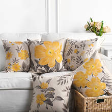 Funda de almohada de lino para decoración del hogar, cobertor de almohada de estilo Vintage, amarillo y Floral, venta al por mayor, 45x45cm 2024 - compra barato