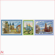 Russian Building Scenery Cross Stitch Kit DIY Pattern Chinese Embroidery 11CT 14CT Needlework Sewing Kit Home Decoration Crafts 2024 - buy cheap