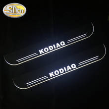 Adesivo automotivo de acrílico, pedal de boas-vindas com led, placa, soleira, para skoda kodiaq 2016, 2017, 2018, 2019 2024 - compre barato