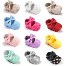 New Girls Baby moccasins Heart-shaped First walkers Branded baby Pu leather Mary Jane bow Cute 0-18 Months Baby Shoes 2024 - buy cheap