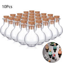 Mini botellas de vidrio transparentes con tapones de corcho, para bodas, cumpleaños, fiestas, manualidades, 10 Uds. 2024 - compra barato