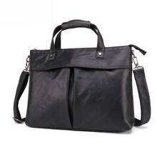 Новая стильная кожаная мужская сумка, мужской портфель, Повседневная модная сумка на плечо, деловая мужская сумка 2024 - купить недорого