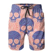 Homem calções de praia de secagem rápida homem troncos de natação crânios com paisley homem maiô beachwear praia calções de banho 2024 - compre barato