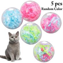 Bola colorida para gatos dorakitten, brinquedo interativo com 5 cores aleatórias, para animais de estimação 2024 - compre barato