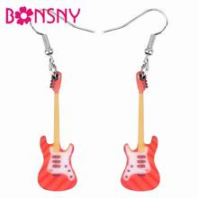 Bonsny brincos de acrílico para guitarra, violino, anime, pendente, novidade, decoração, joias para mulheres, meninas, adolescentes, crianças, acessório de presente 2024 - compre barato