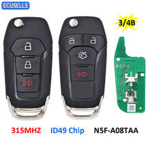 3/4 Button Folding Remote Car Key 315Mhz Hitag pro / ID49 Chip FCC ID: N5F-A08TAA for Ford Fusion 2013 - 2015 HU101 Uncut Blade 2024 - buy cheap