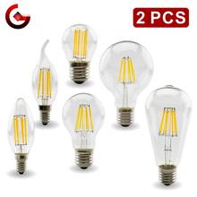 2pcs E27 E14 Retro Edison LED Filament Bulb Lamp AC220V Light Bulb C35 G45 A60 ST64 G80 G95 G125 Glass Bulb Vintage Candle Light 2024 - купить недорого