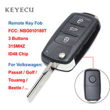 Keyecu Remote Car Key Fob 3 Buttons 315MHz ID48 for Volkswagen VW Golf GTI Jetta Touareg Passat CC  FCC: NBG010180T, 5K0837202A 2024 - buy cheap