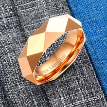 6mm Fashion Tungsten Carbide Steel Men's Ring Rhombus Cut Band Gold Color/Rose Gold Rings for Women Wedding Engagement Ring 2024 - buy cheap