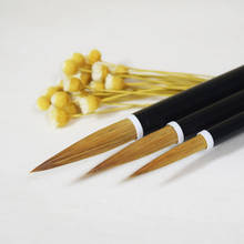 Ручка для китайской каллиграфии 3 шт./компл. Weasel, кисть для письма с волосами, для взрослых, стандартный шрифт, искусственный набор принадлежностей для письма 2024 - купить недорого