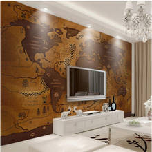 mural wall papers home decor  Custom wallpaper  Retro old style American North Europe world map background wall painting 2024 - buy cheap