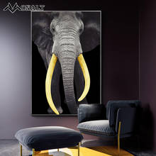 Black and White Photography Elephant Poster Golden Ivory Modern Canvas Painting Realist Animal Wall Art Decor Picture for Home 2024 - buy cheap