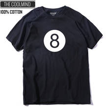 COOLMIND QI0131A 100% хлопковая свободная Мужская футболка с коротким рукавом и принтом 8 Повседневная забавная Мужская футболка с круглым вырезом модные футболки 2024 - купить недорого