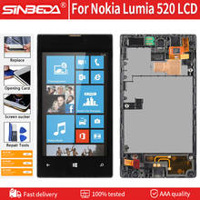 Оригинальный ЖК-дисплей 4,0 дюйма для Nokia Lumia 520, дигитайзер сенсорного экрана с рамкой, запасные части для Nokia 520, ЖК-экран 2024 - купить недорого