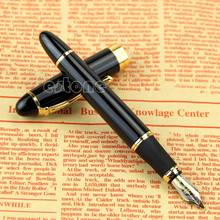 Jinhao X450 черная перьевая ручка с золотой отделкой и средним пером хороший подарок 2XPA оптовая продажа 2024 - купить недорого
