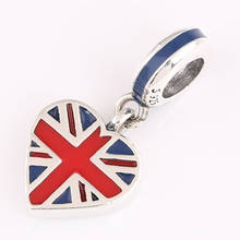 Popular High Quality Enamel 925 sterling silver  American Flag Hanging Charm Beads 2024 - buy cheap