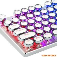 Teclado mecânico ceremx universal, teclas redondas 104 para teclado mecânico pbt preto/vermelho/branco com iluminação ergonômica 2024 - compre barato