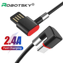 1m USB Type C Cable 2.4A Fast Charging Cable Elbow 90 Degree USB C Micro USB Data Gaming Cable For Samsung Huawei Xiaomi 2024 - buy cheap