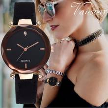 Relógio feminino céu estrelado, pulseira de couro, minimalista, elegante, de quartzo, relógio de pulso 2024 - compre barato