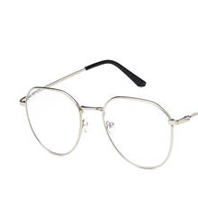Óculos anti-azul para homens e mulheres, armação de óculos clássica dourada e prateada com design de metal e polígono 2024 - compre barato