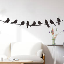 Adesivo de parede criativo de pássaro no fio, decoração moderna para casa, quarto, sala de estar, sofá, decalques de parede, decoração de quarto de menino e menina 2024 - compre barato