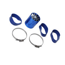 Racing Short Ram/Cold Air Intake Turbonator 3in Dual Fan Gas Fuel Saver Blue 2024 - buy cheap