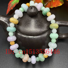 Pulsera de cuentas de calabaza de tres colores para mujer, amuleto de la suerte tallado a mano, Jade Esmeralda Natural, 10mm, joyería ajustable 2024 - compra barato