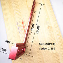 Régua de escala de alta precisão para carpintaria, ferramenta de medição tipo l para escrita e marcação, em alumínio 2024 - compre barato