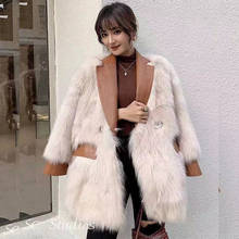 2020 New Winter Women Elegant Faux Fox Fur Coat Lady Casual Warm Leather Coats female Long Sleeve Outerwear 2024 - buy cheap