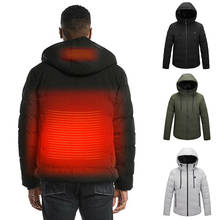 Куртка мужская зимняя с USB-подогревом, с капюшоном, заряжаемая, большого размера, 6XL, лыжная куртка 2024 - купить недорого