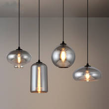 Luminária pendente industrial, luminária de vidro suspensa, estilo vintage, para sala de jantar, quarto, bar nórdico 2024 - compre barato