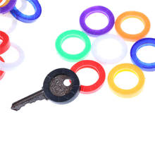 Capas de chave de borracha vazadas de cores misturadas, multi cores, redondas, chaves de silicone macio, fechaduras, boné, topper elástico, chaveiro com 10 peças 2024 - compre barato