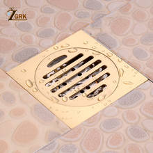 ZGRK-desagües cuadrados de latón para baño, cubierta de drenaje de suelo de cocina, colador, desodorante, rejilla de drenaje lineal de residuos, 10x10cm 2024 - compra barato