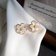 Cute Flower Stud Earrings Wholesale Korean Lovely Charm Hollow Earring 2022 New Fashion Design Jewelry Wedding Luxury Gifts 2024 - buy cheap