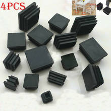4pcs Black Plastic Blanking End Caps Square Pipe Tube Cap Insert Plugs Bung For Furniture Tables  Chairs Protector 2024 - buy cheap