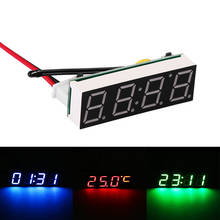 Mini Car Digital Clock Thermometer Voltmeter 3 IN 1 Meter Electronic Interior LED Display Automobiles Accessories 2024 - buy cheap