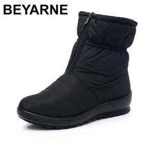 Beyarne-Botas de nieve con cremallera para mujer, zapatos impermeables y antideslizantes, de felpa, interior, Invierno 2024 - compra barato