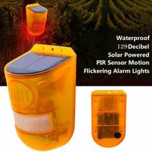 Luz de alarme solar sem fio, 2 peças, com sensor de movimento pir, para segurança de jardim ao ar livre, à prova d'água, lâmpada solar 2024 - compre barato