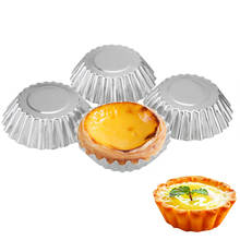 Molde antiadherente de aleación de aluminio para tarta de huevo, molde con forma de flor para cupcakes, magdalenas, Muffin, taza para hornear tartas, sartenes, 10 Uds. 2024 - compra barato