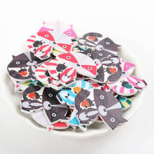 5colors Random Mixed Cute fox Painted Wooden Buttons Decorative Buttons For Sewing Scrapbooking Crafts 20pcs 32x30mm 2024 - buy cheap