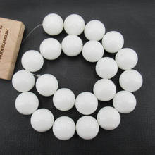 APDGG Natural 18MM White Porcelain ceramic whiteware Smooth Round Gemstone Loose Beads 15.5" Strand Jewelry Making DIY 2024 - buy cheap