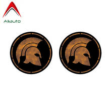 Aliauto 2 X Funny Car Stickers Spartan Warrior Circle Reflective Motorcycle Parts PVC Decals for Suzuki Peugeot Skoda VW,8cm*8cm 2024 - buy cheap