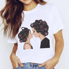 Tee shirt femme 2021 harajuku Fashion Mother Daughter graphic Ladies Tees Streetware Summer Short Sleeve Female T-shirts XXXL 2024 - buy cheap