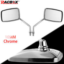 Motorcycle Rearview Mirrors Rectangle Aluminum Universal 10mm Chrome retrovisor de moto mirror moto For Honda 2024 - buy cheap