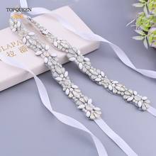 TOPQUEEN S467 Fashion Jewel Wedding Dress Belt Opal Pearl Formal Evening Gown Sash Bridal Bridesmaid Wedding Accessories 2024 - buy cheap