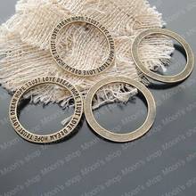 Wholesale 35mm Antique Bronze Big letter Circle Alloy Flat Charms Pendants DIY Findings Accessories 20 pieces (JM1824) 2024 - buy cheap