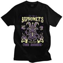 Baphomet-Camiseta clásica de manga corta para hombre, camisa 100% de algodón, Hellfire Tiki Lounge, ropa de surf oculta, camisetas gráficas de verano 2024 - compra barato